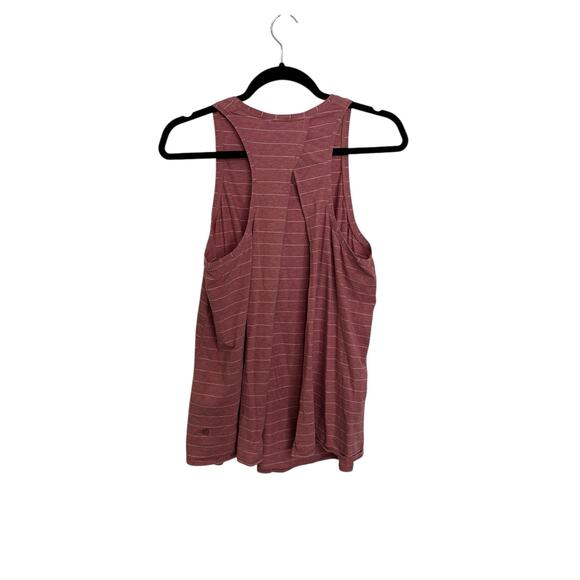 Lululemon Tank Top Womens 10 All Tied Up Stripe Heathered So Merlot Pink White - Picture 2 of 3